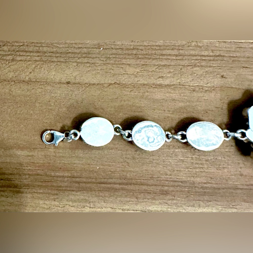 NWT Sterling Silver Pink Opal and Kingman Turquoise Bracelet - Picture 14 of 14